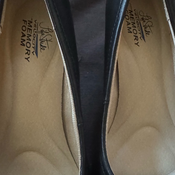 Life Stride Women's Black Buckle Flats - Picture 3 of 5
